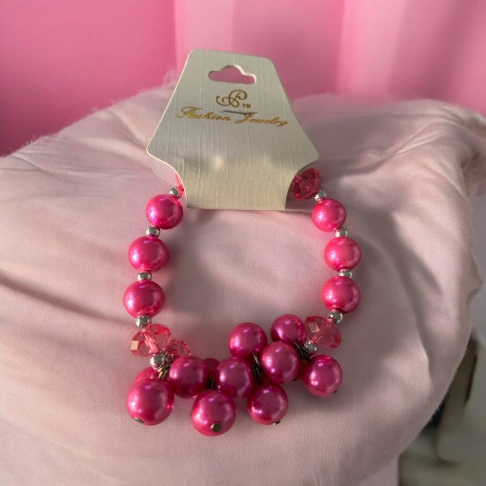 Pink Beaded Bubbles Bracelet